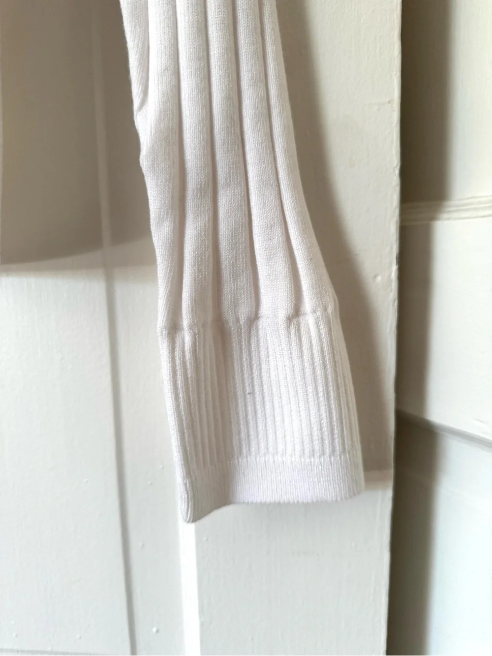 NWT Athleta White Fairway Chandail Ribbed Zip-Up Sweater, Large - Picture 7 of 11